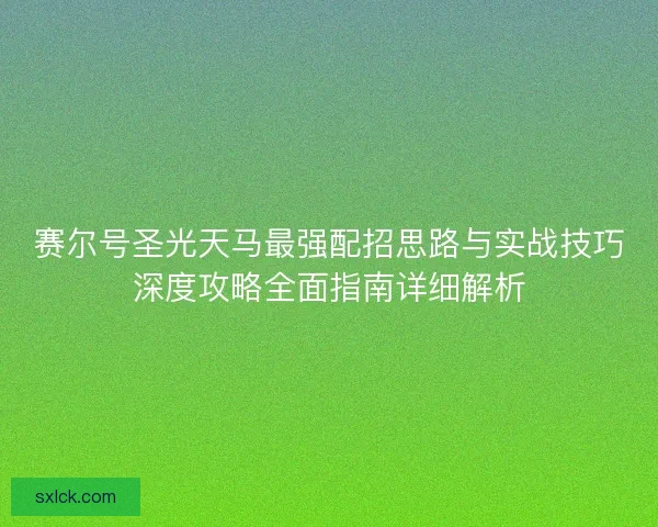 赛尔号圣光天马最强配招思路与实战技巧深度攻略全面指南详细解析